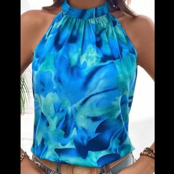 New floral  sleeveless halter top - Picture 3 of 3